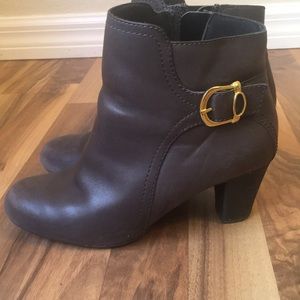 Clarks booties, dark brown